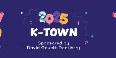 K-Town Countdown with illustrations of people celebrating