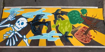 Crosswalk art at Alma Street and Balaclava Street  by Artist Floriana Ehninger Cuervo 