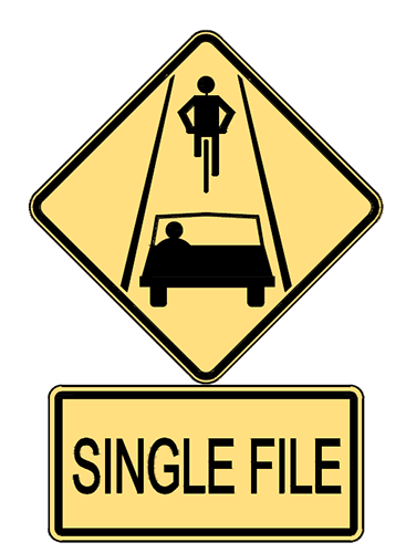 Single file sign.