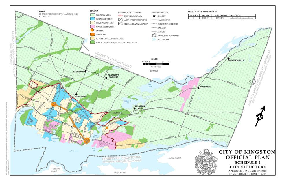 Map showing Schedule 2 - City Structure from the City's Official Plan