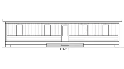 Front view of an architectural floor plan of a detached additional residential unit