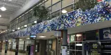 The waterway artwork situated in the INVISTA centre that spans the length of the building