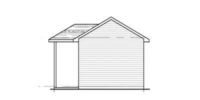 Side view of an architectural floor plan of a detached additional residential unit