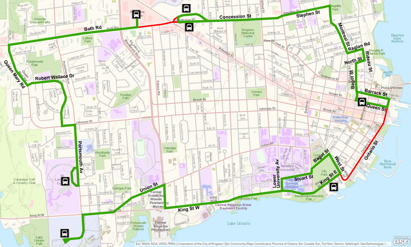 Map showing Route 31/32 split into three sections during Santa Claus Parade. For more information, please call 613-546-0000.