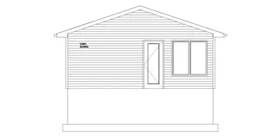 Front view of an architectural floor plan of a detached additional residential unit