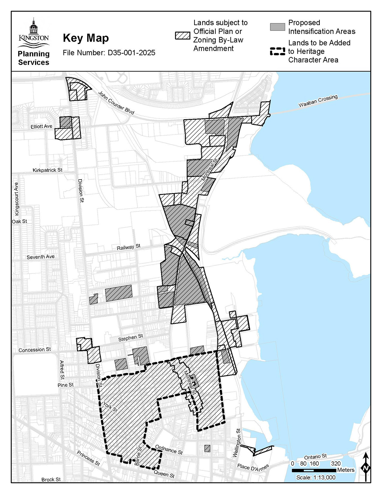 Key map illustrating proposed amendments to implement the North King's Town Project