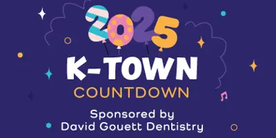 K-Town Countdown with illustrations of people celebrating